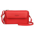 Ladies long wallet with double zipper in PU leather available in six colours