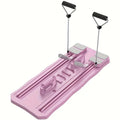 Blue and pink multifunctional supine board-wheel fitness equipment for abs and core training at home.