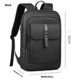 Black lightweight Oxford cloth backpack with urban simple style and polyester lining.