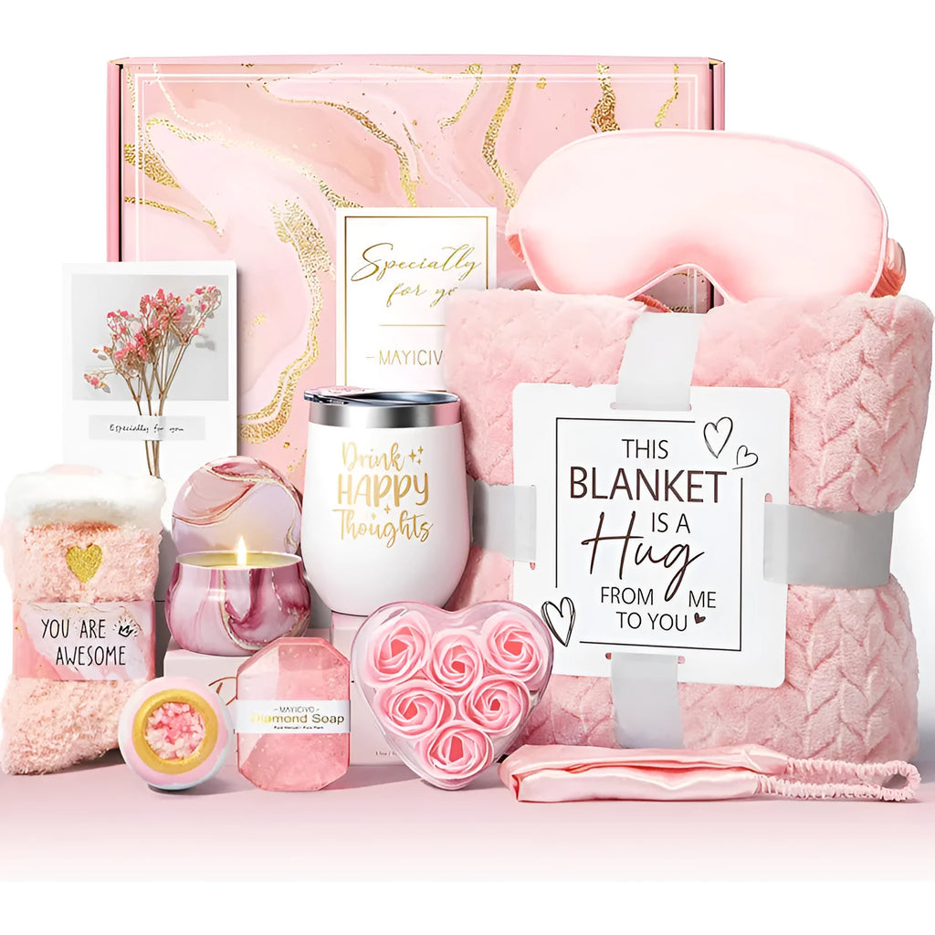 Aromatherapy candle soap bath gift set in a modern plastic container
