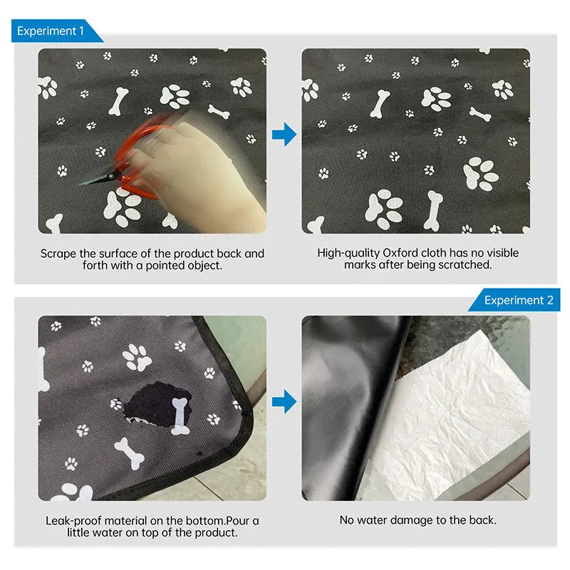 Cloth waterproof car pet mat for rear seats in various dog print and solid colours