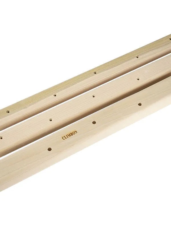 Set of three solid wooden grip training fingerboards in different lengths: 12cm, 40cm, and 50cm