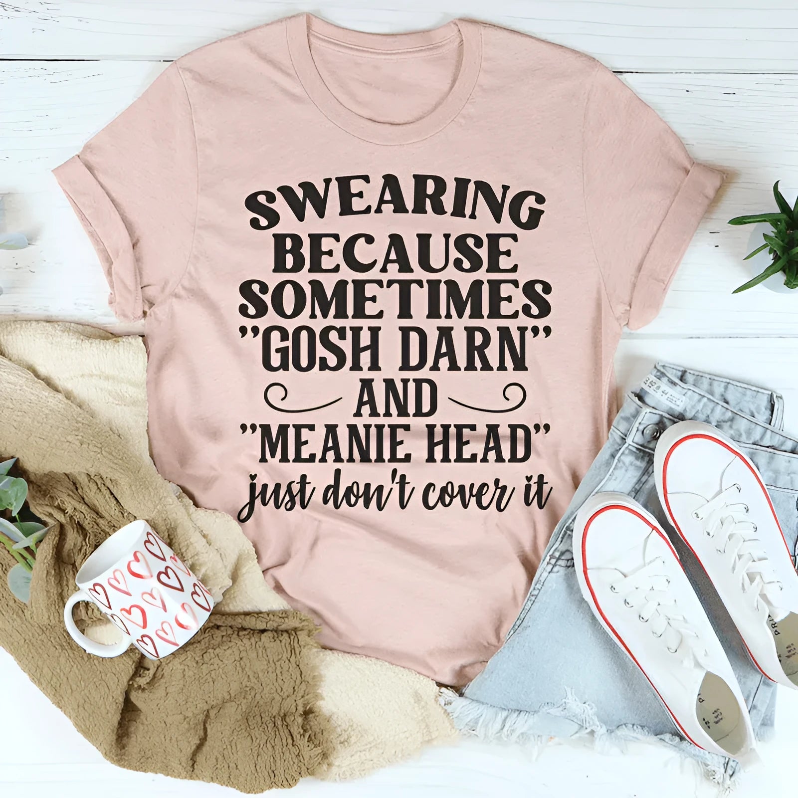 Straight-cut couple's T-shirt in polyester with printing, showing front view with short sleeves