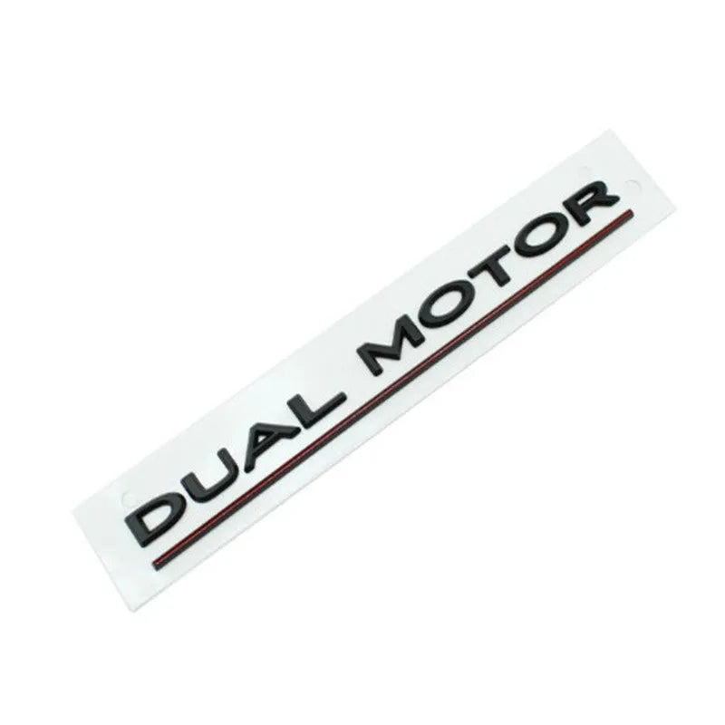 ABS plastic performance label sticker for Tesla Model 3 bumper in matte black and silver colour options.