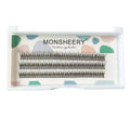 Black V-shaped fairy fishtail false eyelashes showing graduated volume pattern and thick 10mm segment construction