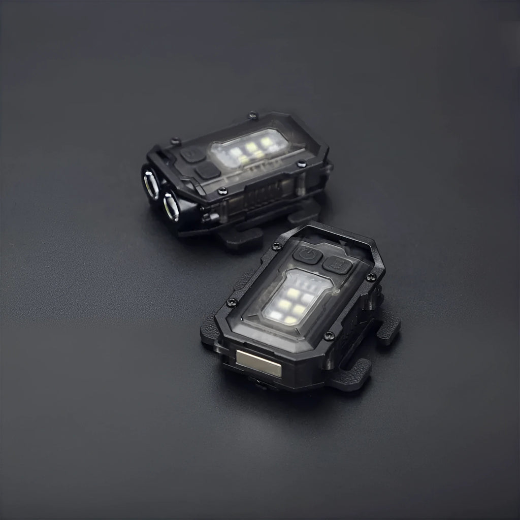 Portable tactical mini flashlight with USB charging cable and clip for outdoor backpack mount