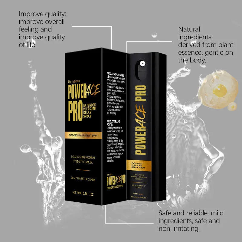 Men's 10ml body moisturising spray bottle measuring 2.6cm with natural extracts