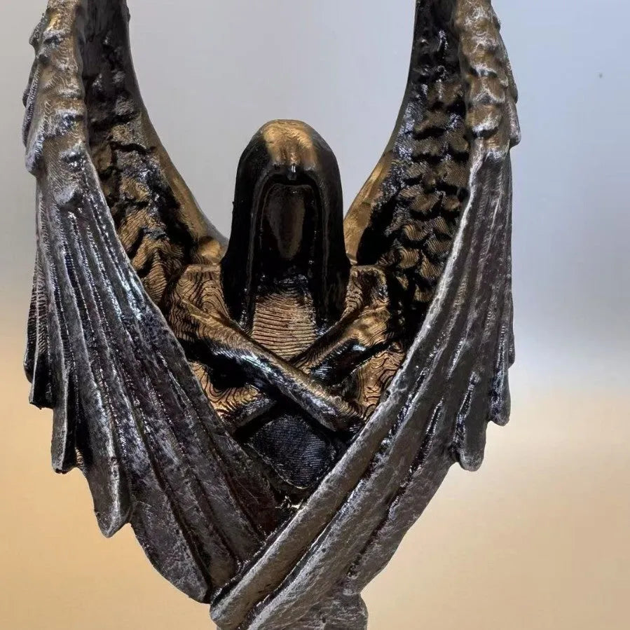 Dark Angel resin craft statue ornament with gothic design, 17 cm tall.