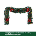 European style Christmas decorative pine cone bow rattan showcase arrangement with PVC construction