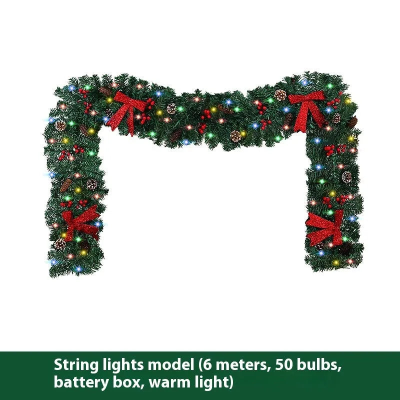 European style Christmas decorative pine cone bow rattan showcase arrangement with PVC construction