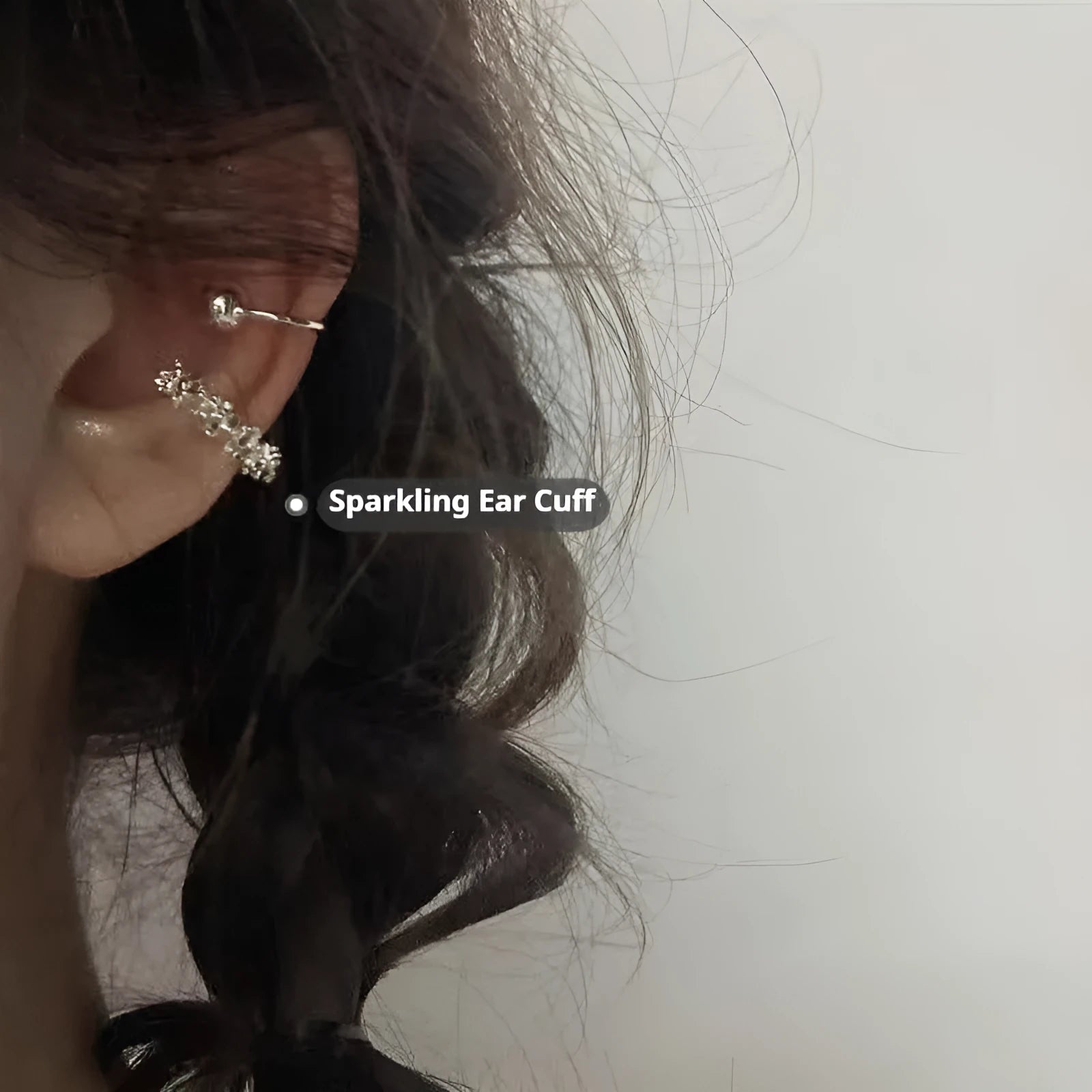 Alloy geometric ear clip earrings with irregular frosty design in B4710# colour
