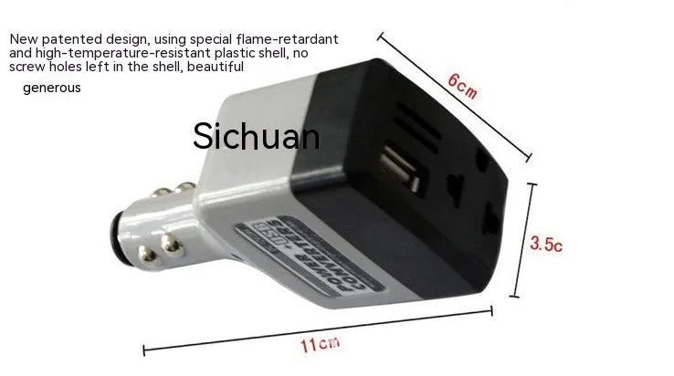 Car cigarette lighter USB power supply with wireless charging pad model 011C