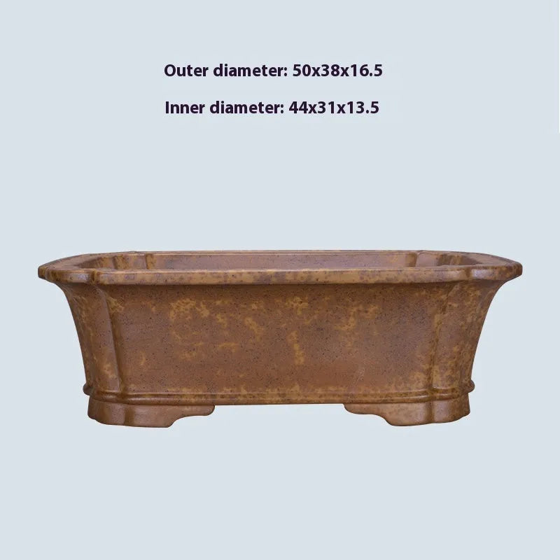 Purple sand rectangular segment flowerpot with adjustable double pumping angle for floor standing home gardening