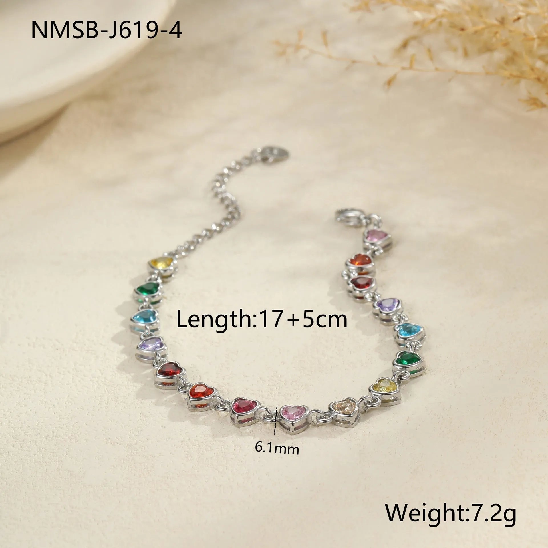 Women's stainless steel bracelet with zircon accents in geometric designs with gold electroplating