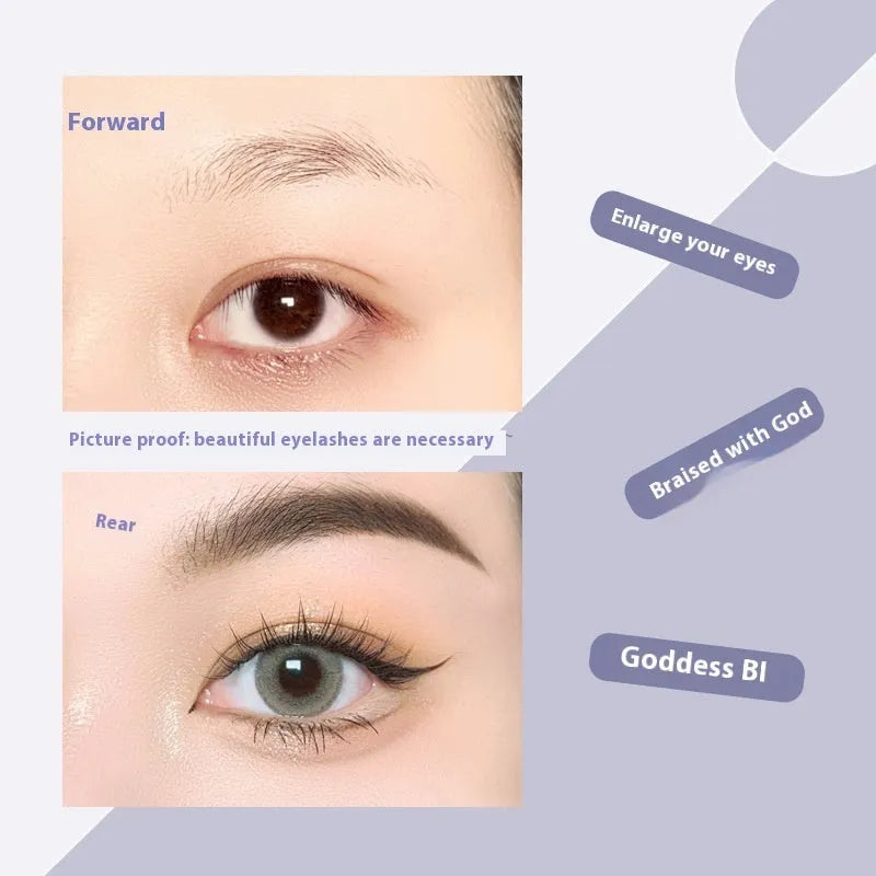 Black V-shaped fairy fishtail false eyelashes showing graduated volume pattern and thick 10mm segment construction