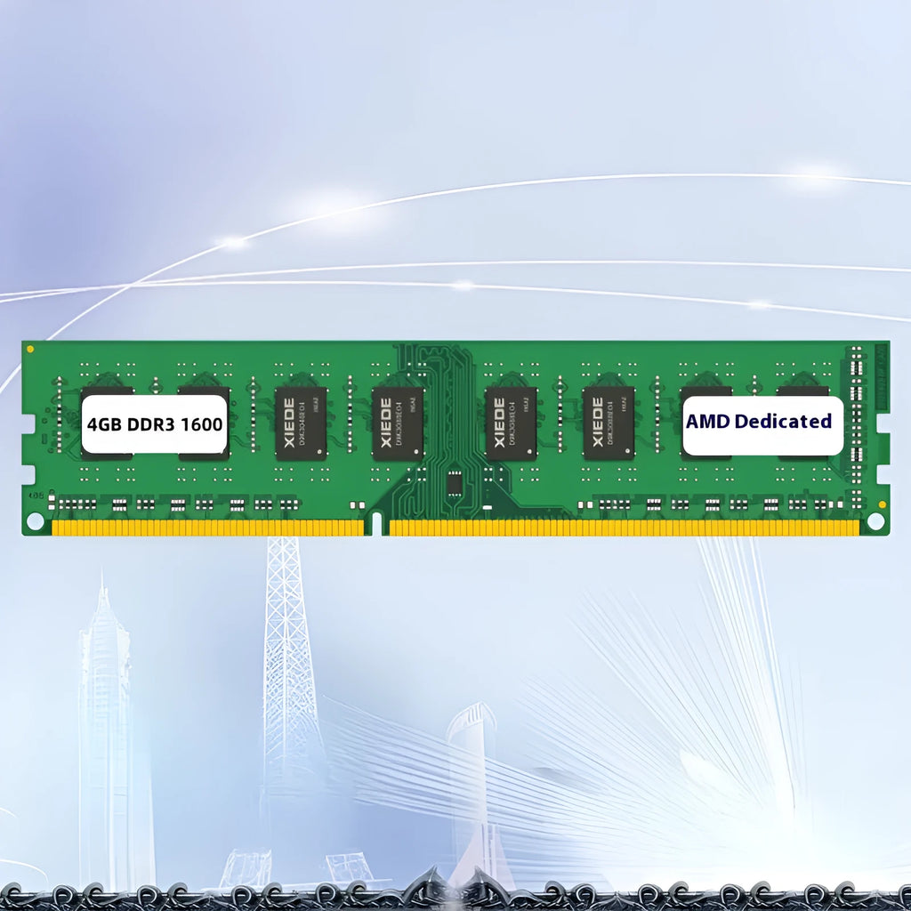 Desktop DDR3 4GB 1600MHz memory module with PC3-12800 designation for AMD systems