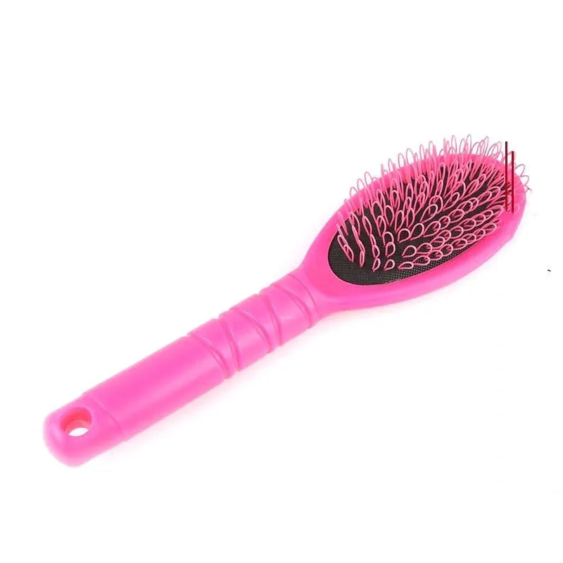 Ring tooth airbag comb in black plastic for hair extension detangling 22x6cm