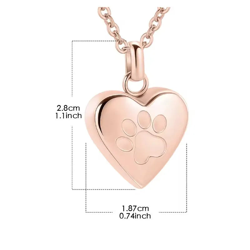 Openable heart-shaped titanium steel casket necklace on a chain, shown in a silver finish.