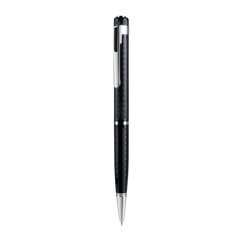 Pen shaped recorder in black with zinc alloy shell, 140mm length, compact design