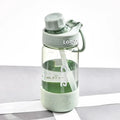 Plastic straw heat-resistant portable cup in grey, green or pink with direct-drink design