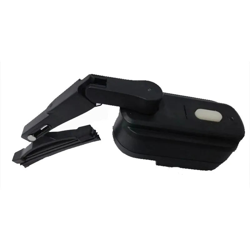 Black plastic motorcycle helmet wiper unit with 65mm blade for smart helmet systems