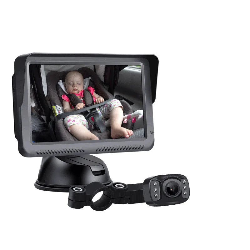 5-inch AHD high-definition car baby monitor with infrared night vision camera and mounting bracket