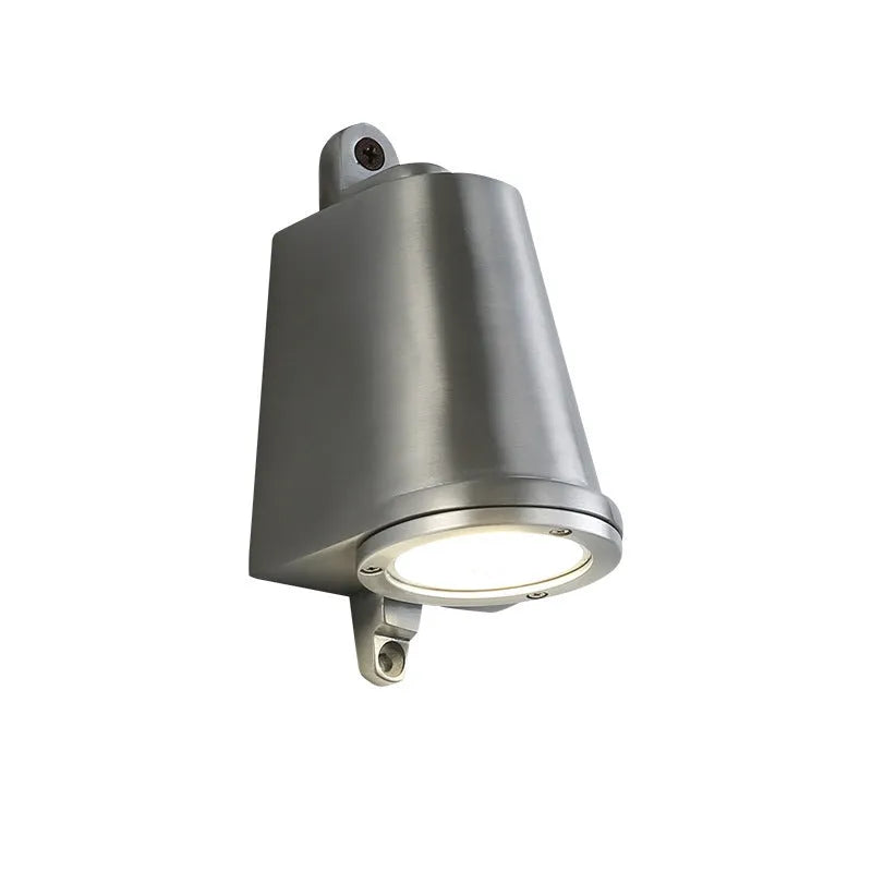 Cast aluminium horseshoe outdoor wall lamp in sand black finish, 75mm width, 110V industrial style fixture