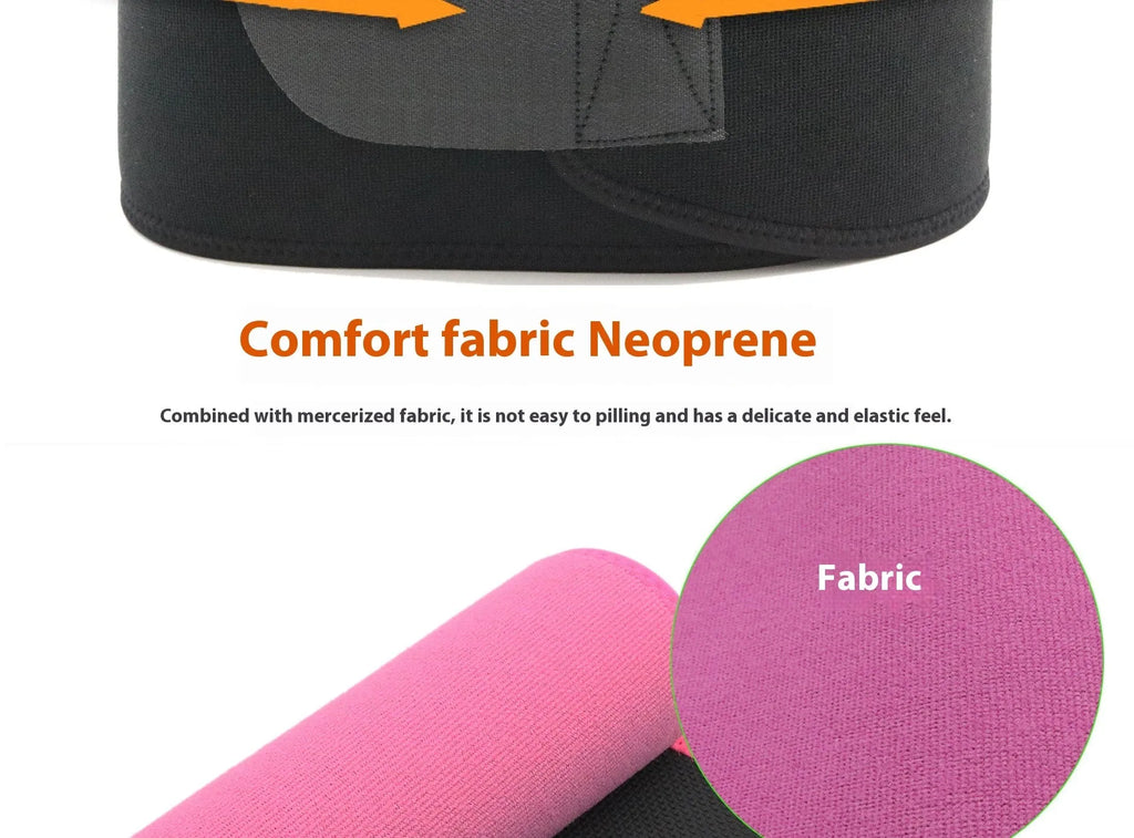 Neoprene lumbar support belt in black, blue or pink for sports fitness and waist protection
