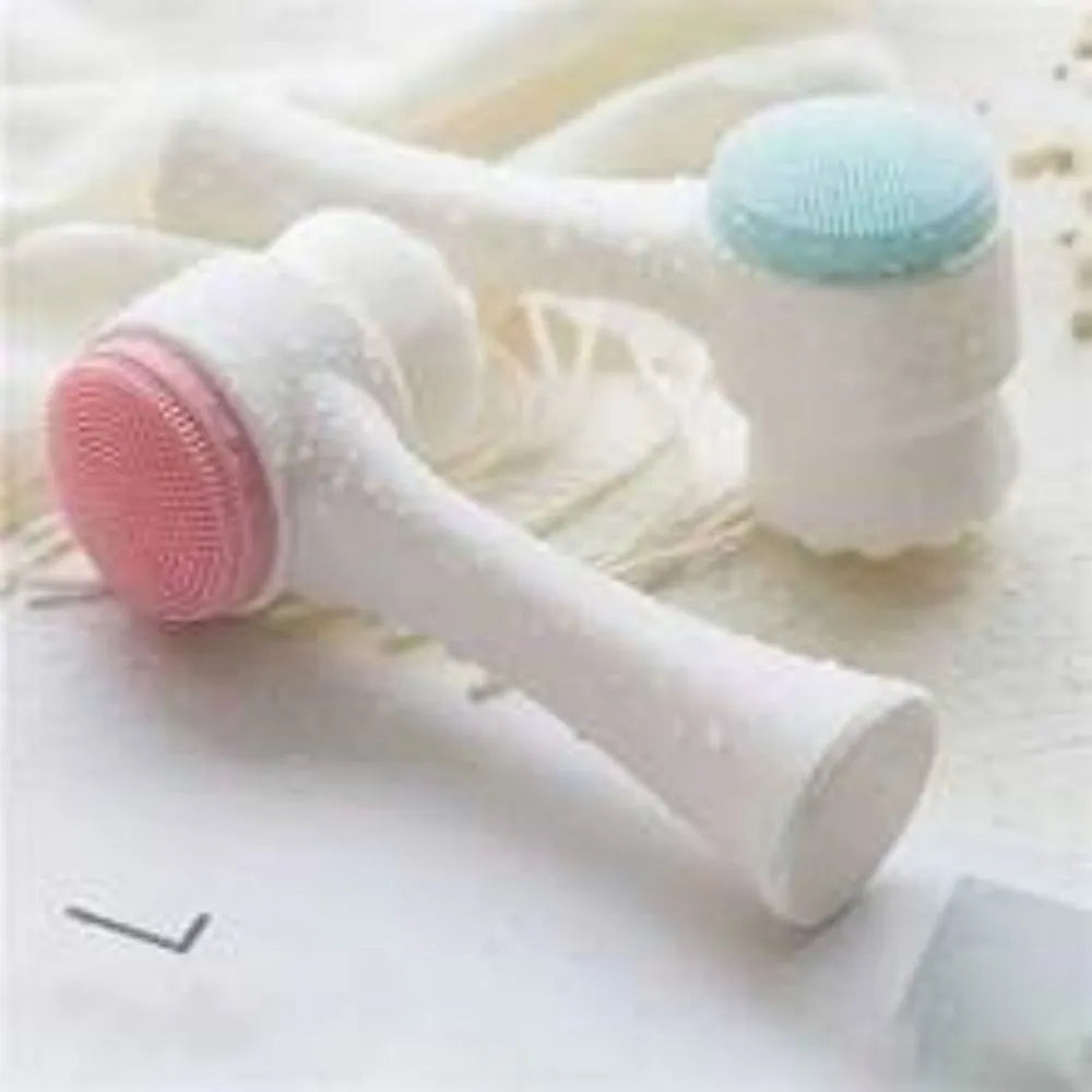 Blue nylon pet paw brush for dogs and cats with ergonomic PP plastic handle