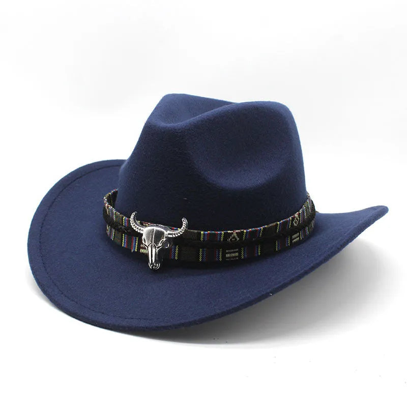 Western cowboy hat with bell crown in wool blend fabric available in multiple colours
