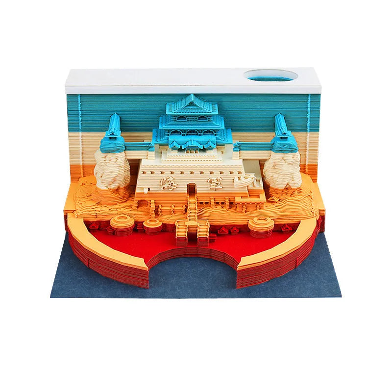 One Piece anime architectural sticky notes showing detailed building illustrations on 80x45mm craft paper.