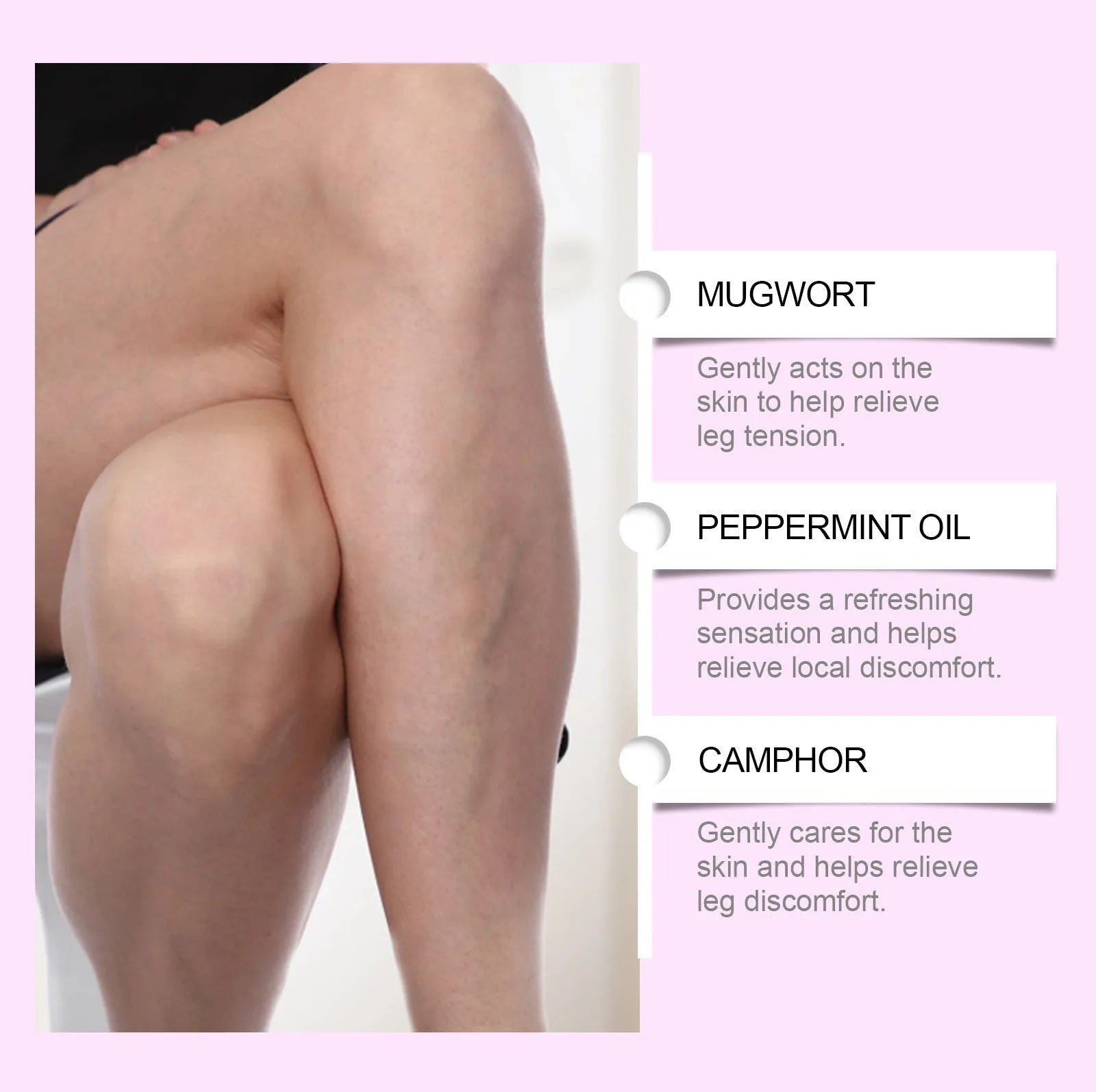 Pack of 12 leg care patches for massage with plant ingredients.
