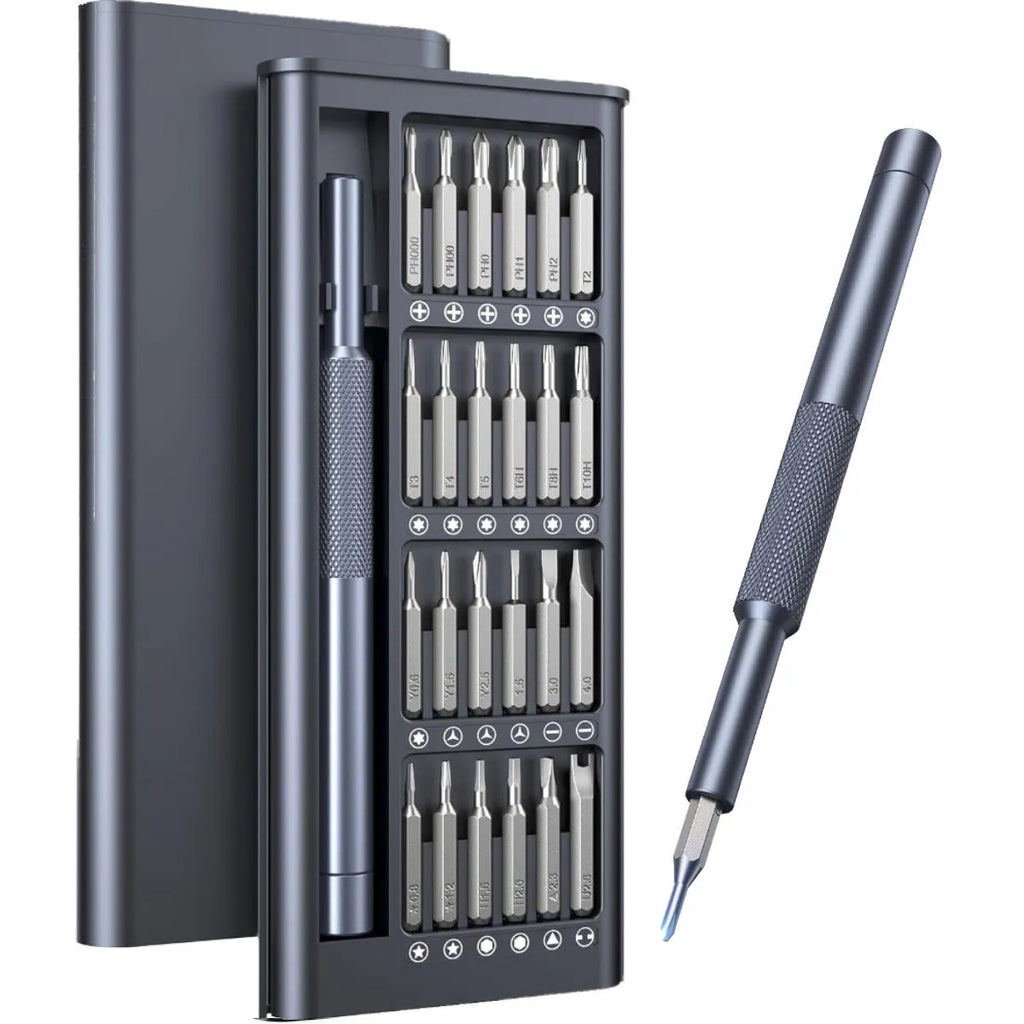 25-in-one magnetic screwdriver set with chrome vanadium steel bits and knurled ABS handle