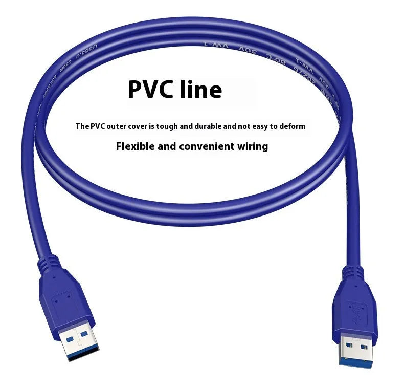 USB 3.0 data cable with nickel-plated connectors available in multiple lengths
