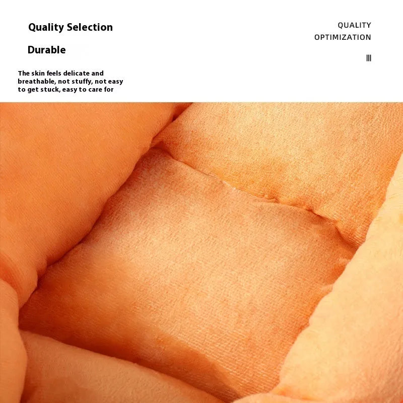 Orange cartoon carrot design double-sided cloth pet litter mat in medium and large sizes.
