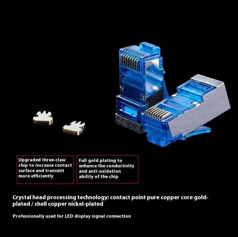 CAT6 RJ45 Ethernet network extension cable with blue connectors, shown coiled.