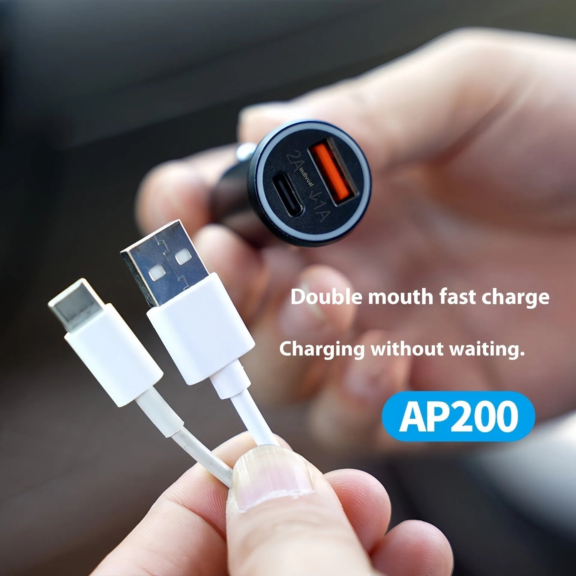 Black ABS car GPS tracker device designed to plug into a vehicle's 12V charger socket.