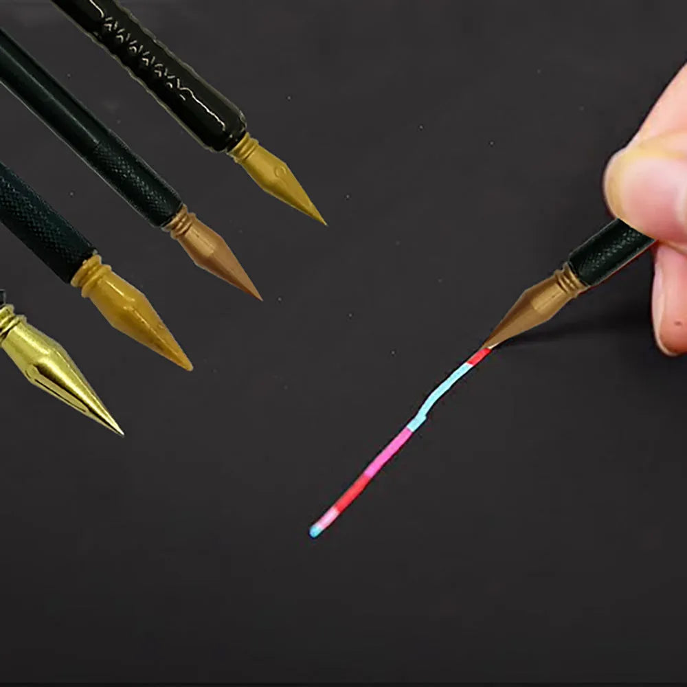 Children's scratch art pen with paper brush attachment for rainbow scratch painting projects
