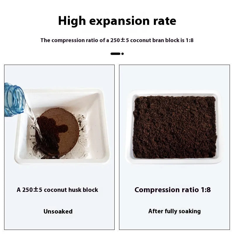 Eight sizes of compressed nutrient soil blocks for vegetable planting and seedling cultivation.