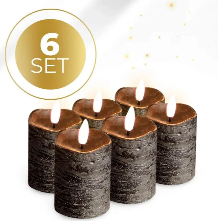 Black LED pillar candle D5 centimetres diameter by 7 centimetres height