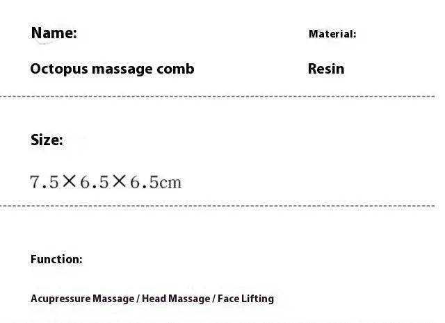 Pink octopus-shaped natural resin massage comb for periocular meridian treatment