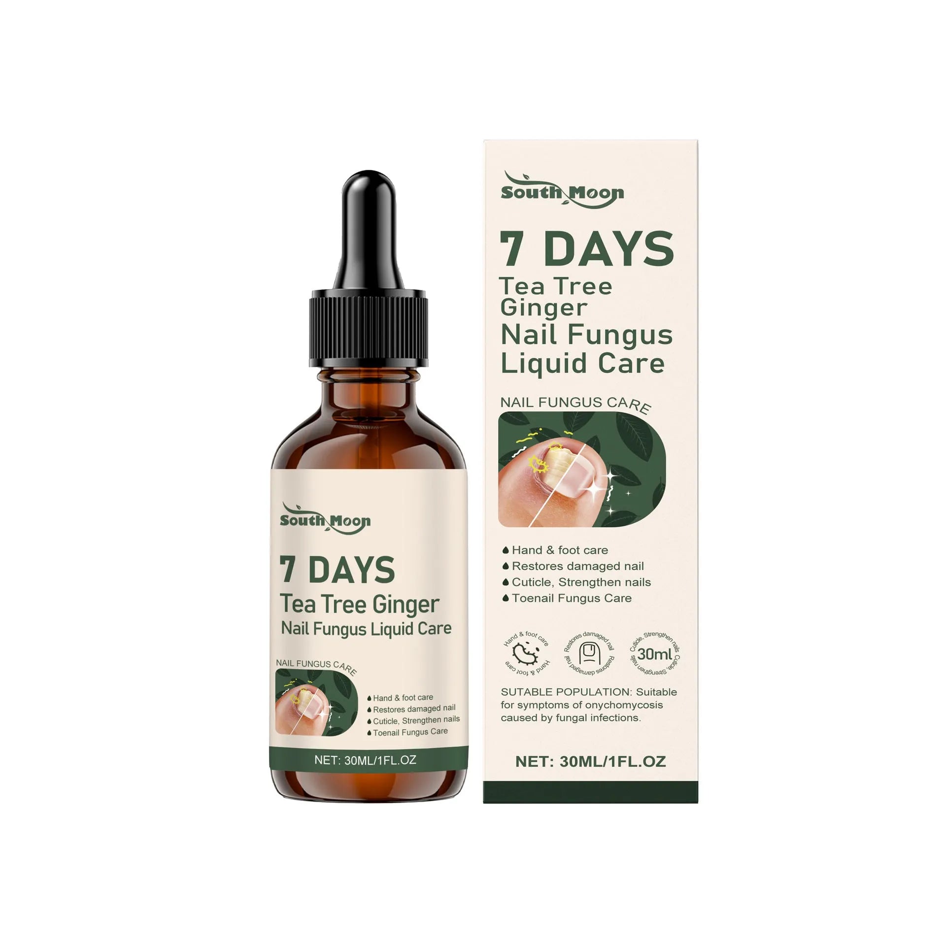 30ml bottle of mild brightening and nourishing nail care solution