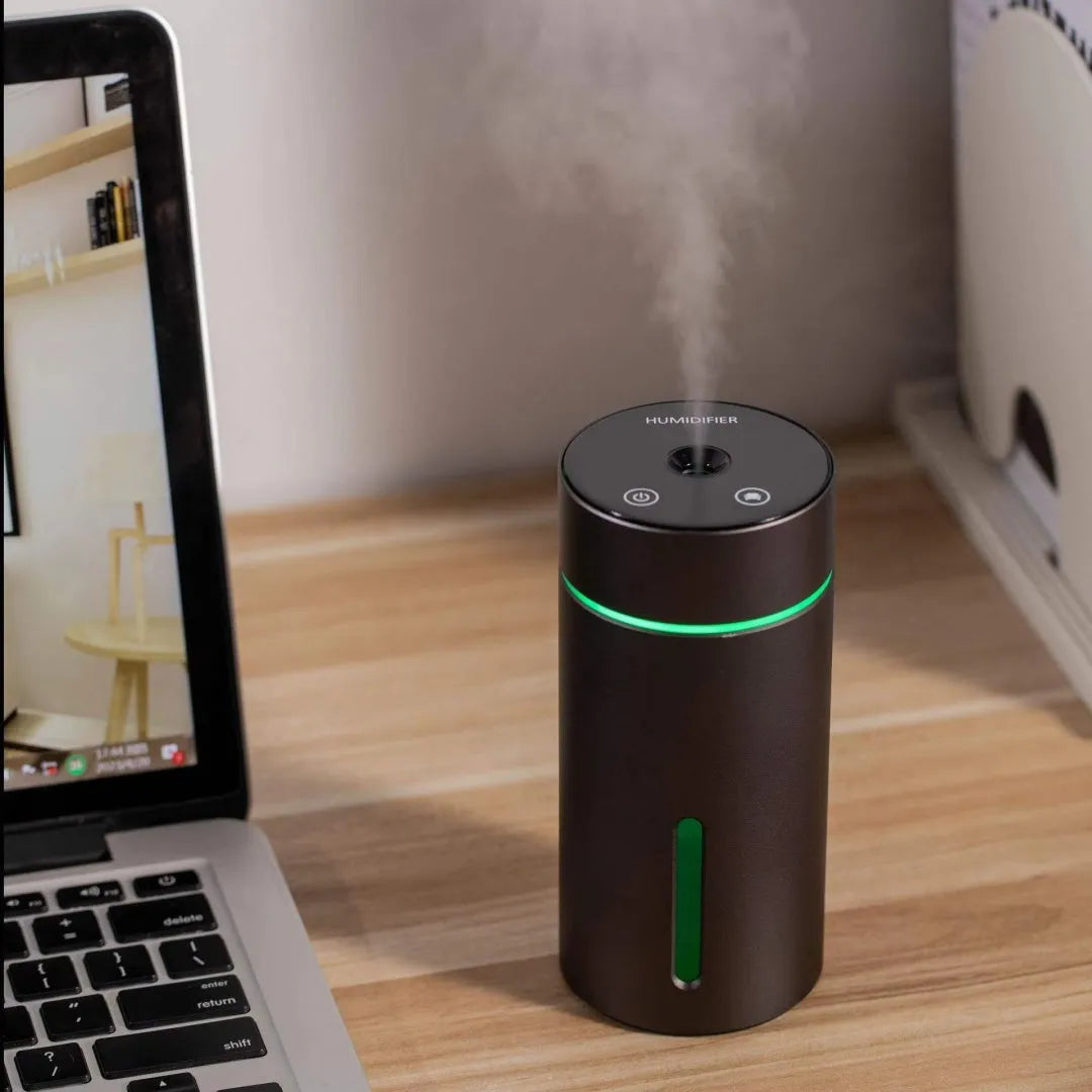 A6 aluminium car humidifier diffuser with 260ml tank and LED light