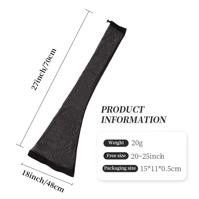 Wig net high elasticity mesh cap in black for long hair, spandex construction