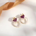 Geometric tassel clip-on earrings with a brass and electro-stainless steel finish in a retro style.