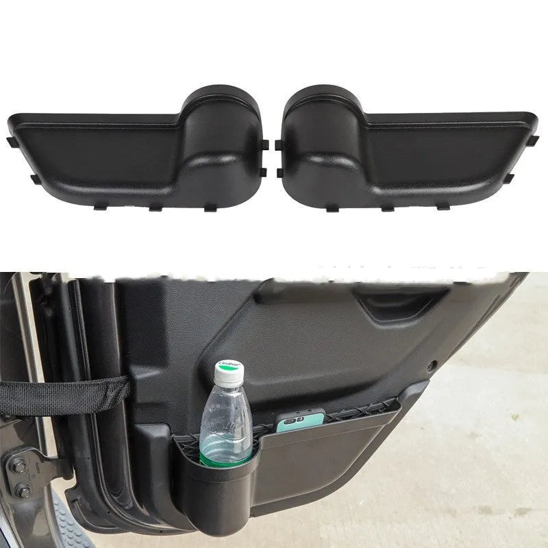 Black ABS door storage box for Jeep Wrangler JK and JL interior organisation