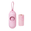 Portable dog waste bag dispenser capsule with scented inner bags attached to keychain