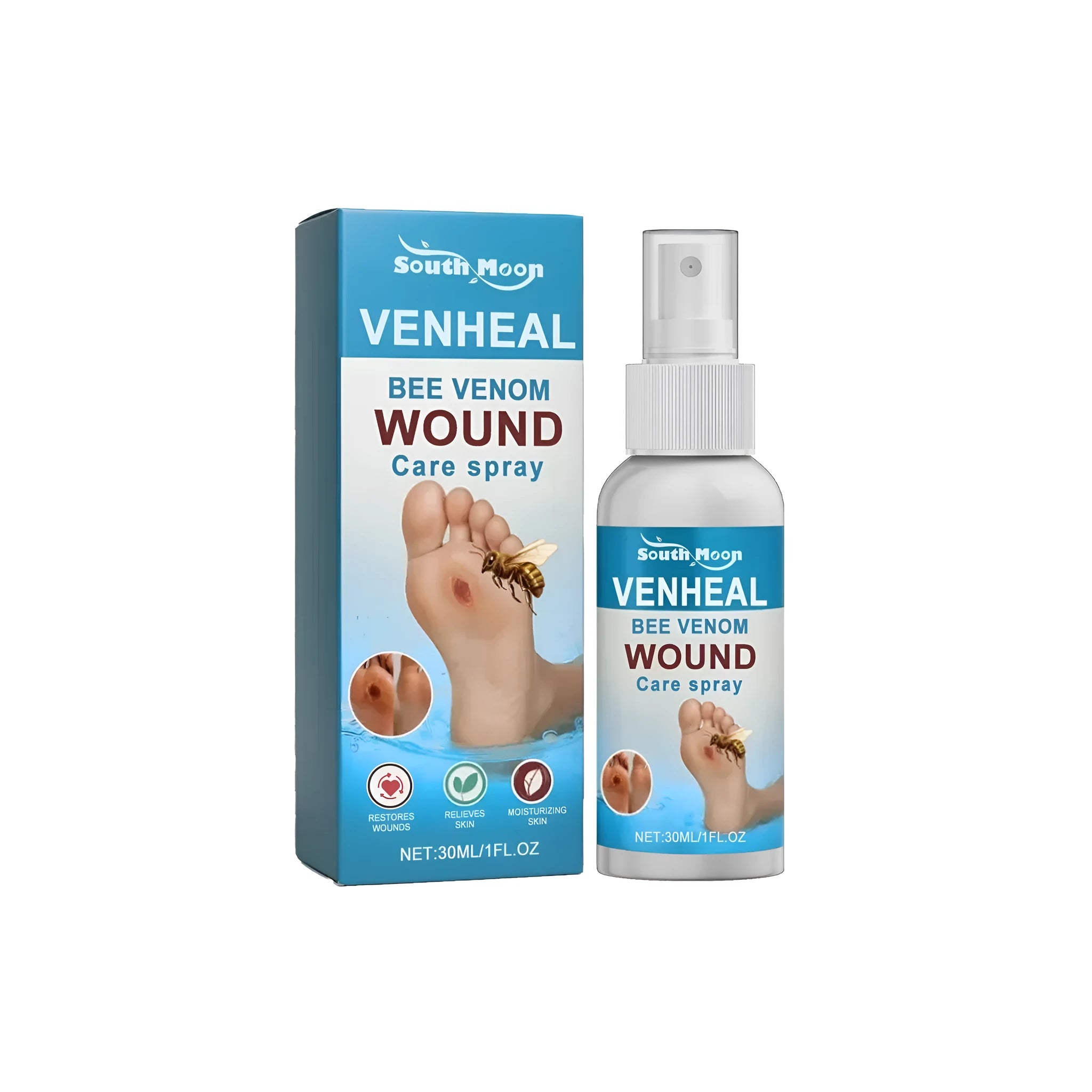 30ml diabetes wound care spray bottle with natural botanical ingredients and silver chloride