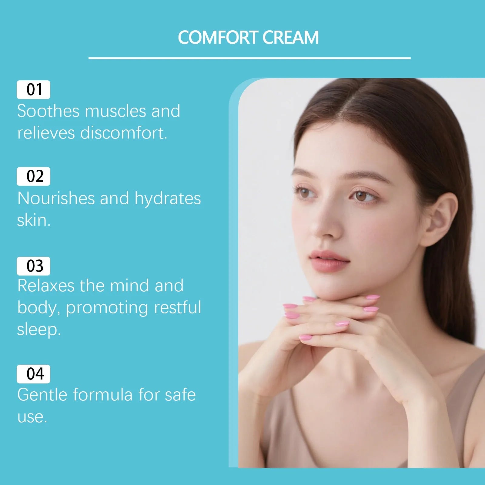 50g moisturising cream jar with Shan Jin Che Hua extract and botanical formula