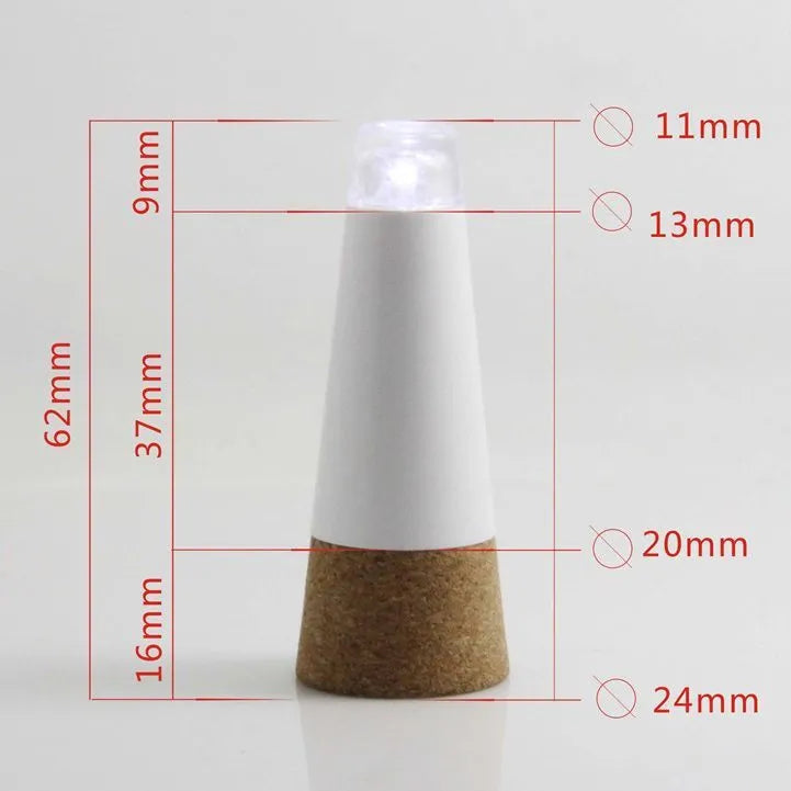 LED rechargeable luminous bottle cap cork light for holiday decoration with plastic shell